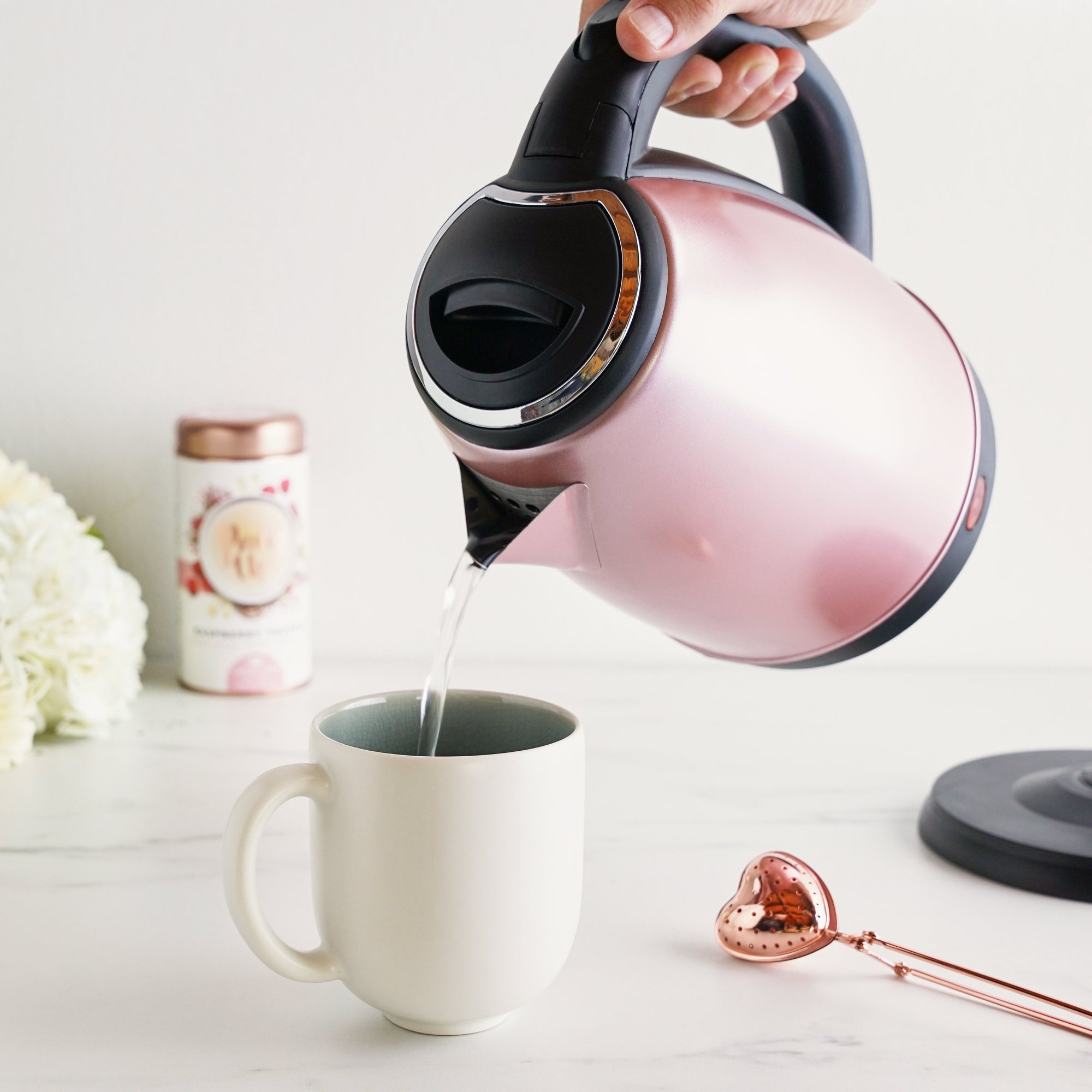Pinky Up Parker Rose Gold Electric Tea Kettle