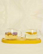 The Qi Glass cups & saucers (2)
