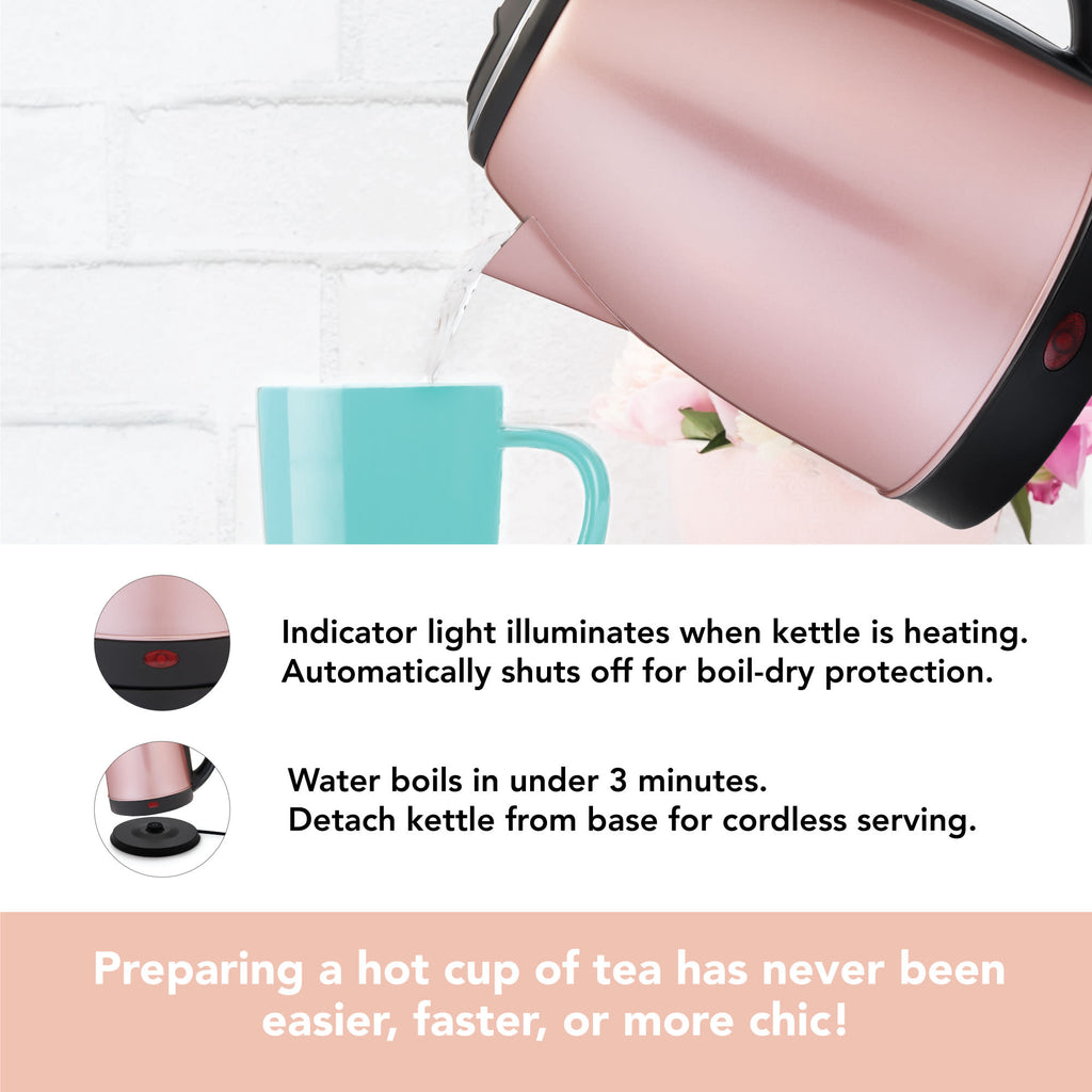 Pinky Up Parker Rose Gold Electric Tea Kettle
