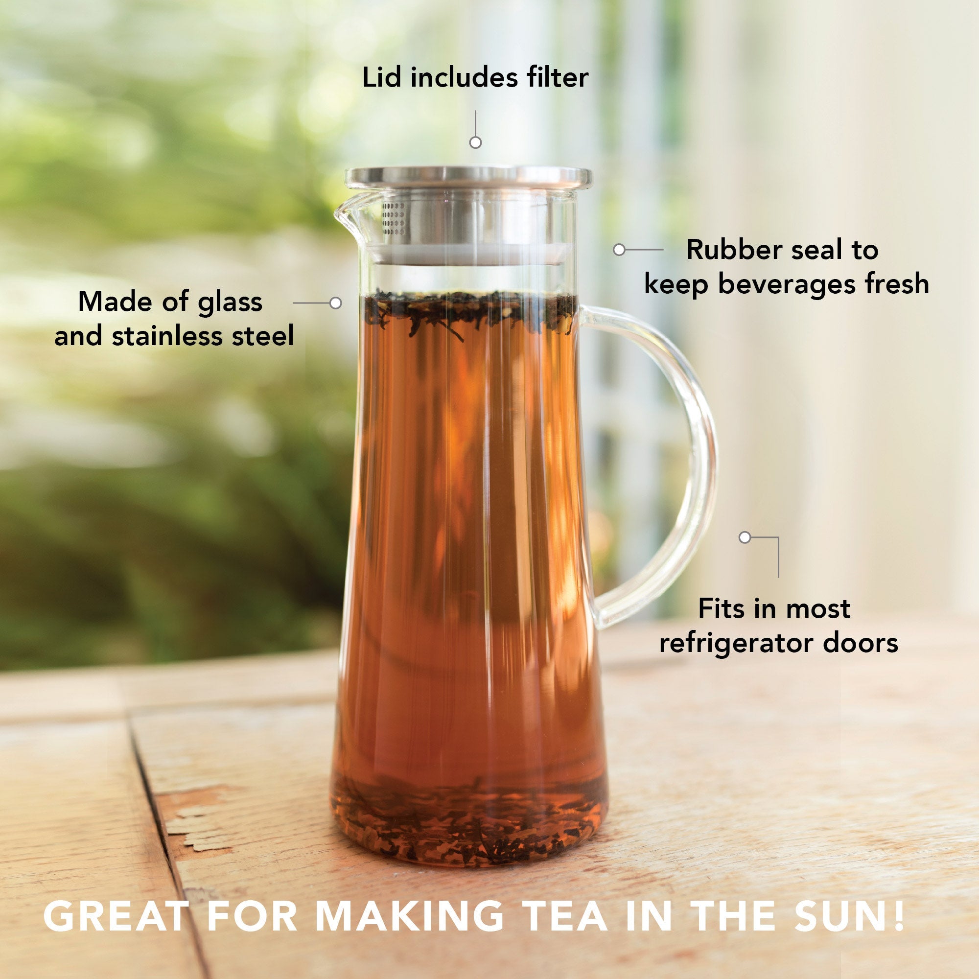 Pinky Up Charlie Glass Iced Tea Carafe
