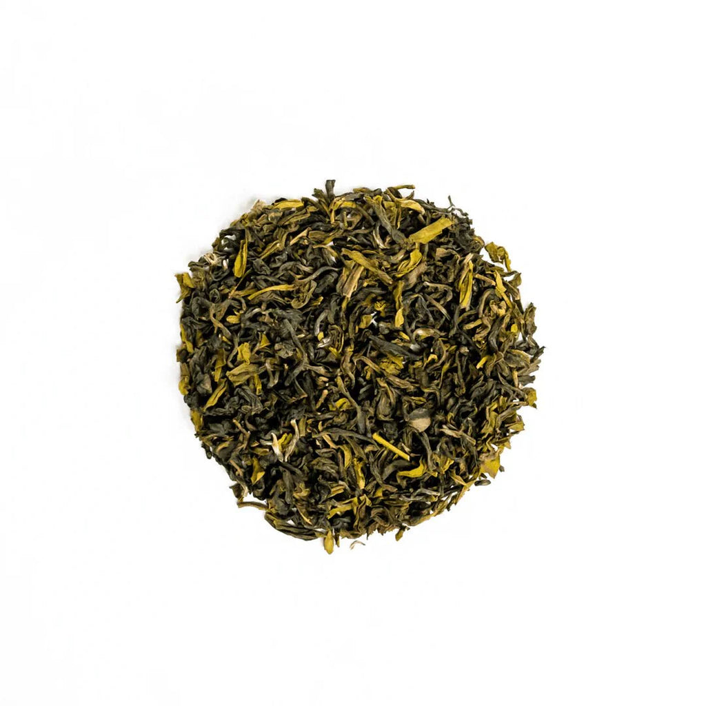 Himalayan Mist (Special Green Tea) - 15 Pyramid Tea Bags by Nepal Tea in a clear packaging showcasing the tea bags.
