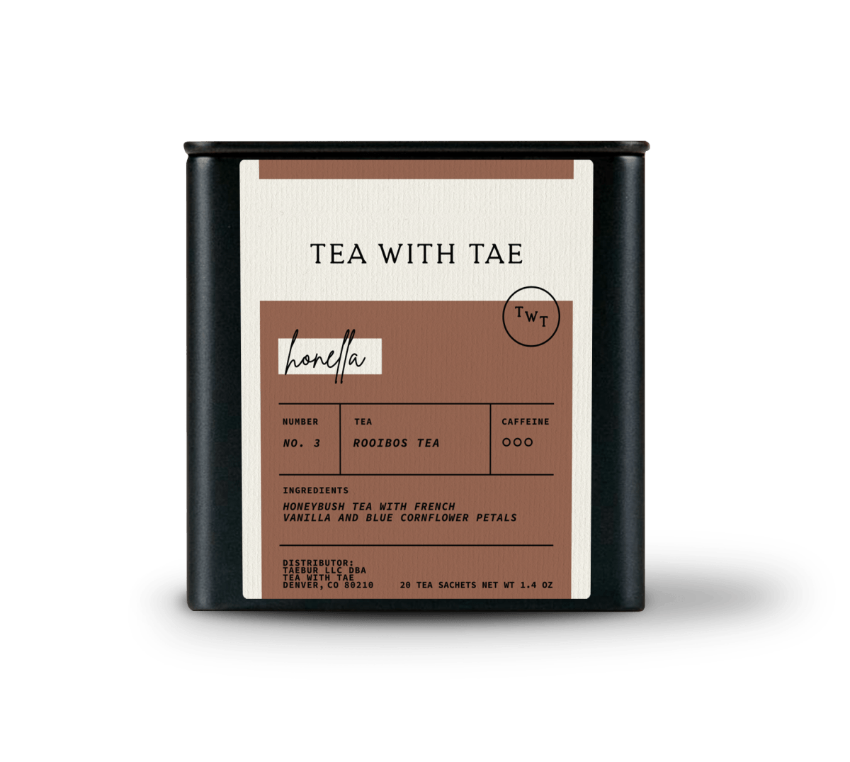 Tea with Tae Honella Tea Tin Gift (20 tea sachets)