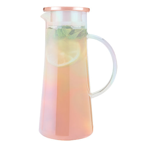 Pinky Up Charlie Iridescent Glass Iced Tea Carafe