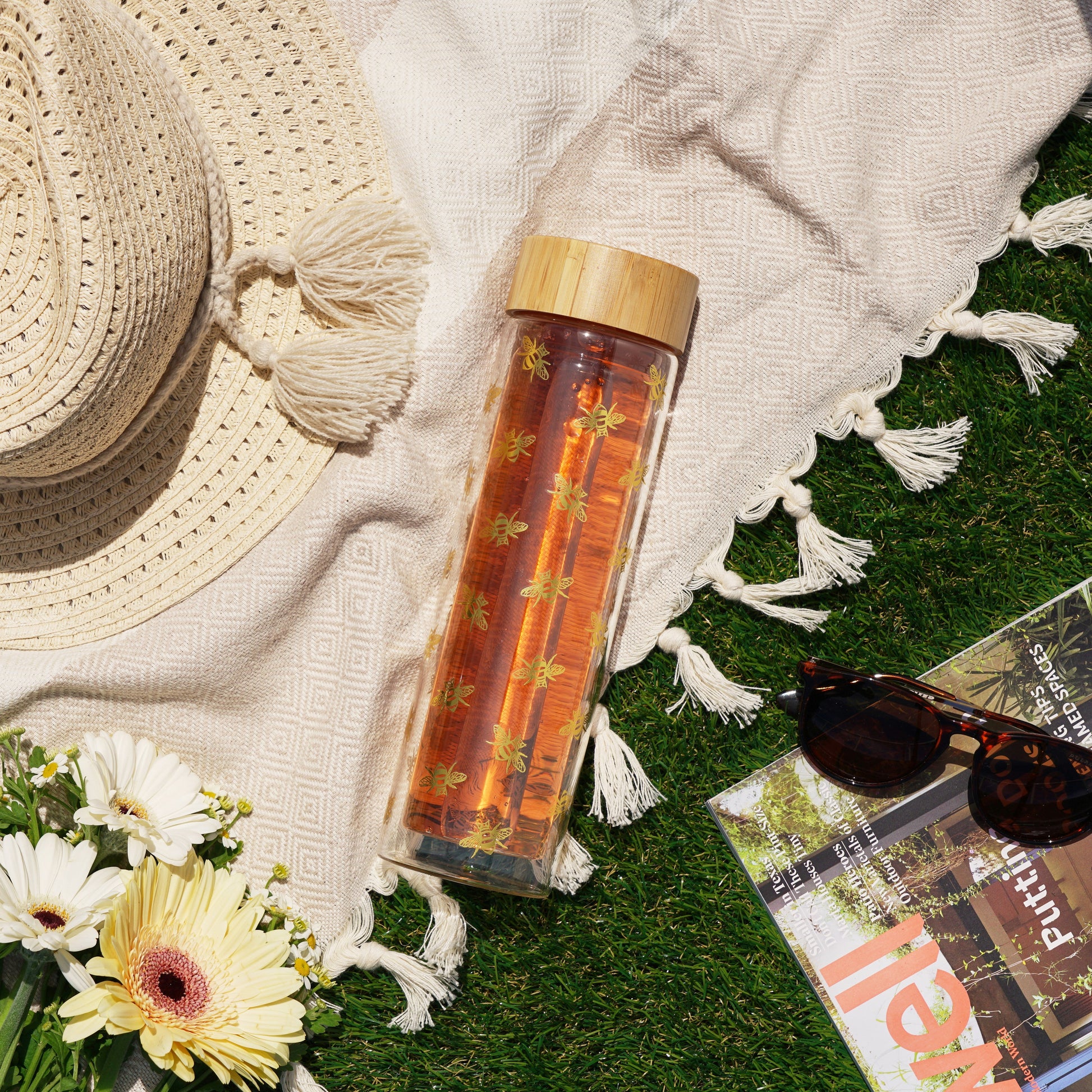 Pinky Up Blair Bee Glass Travel Infuser Mug