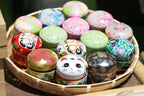 Inoue Tea Natsu Flower Metal Tea Canister - Japanese Chazutsu, featuring a floral design and durable metal construction.