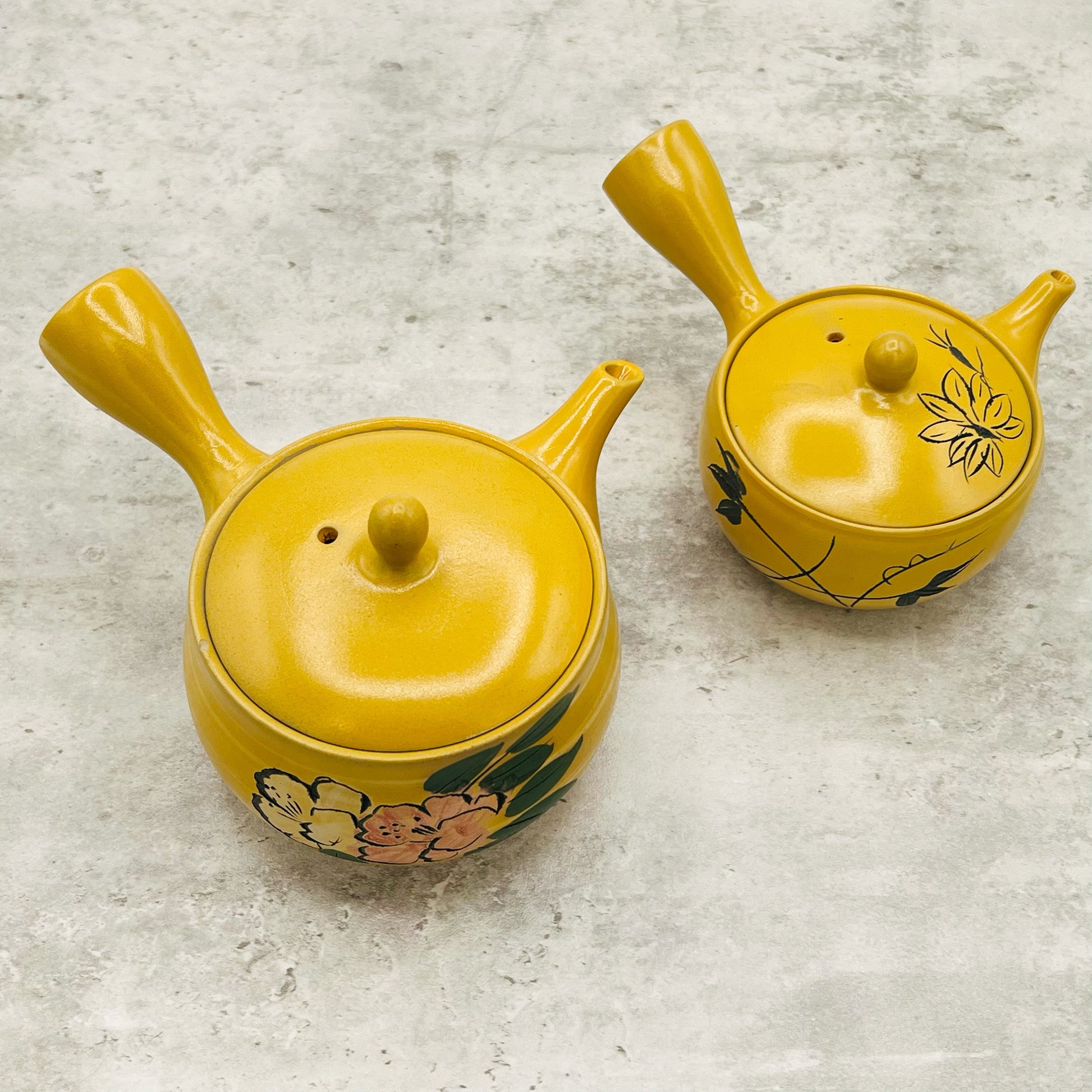Inoue Tea Mitsubachi Hana Yellow Tokoname-yaki Kyusu - Japanese Teapot