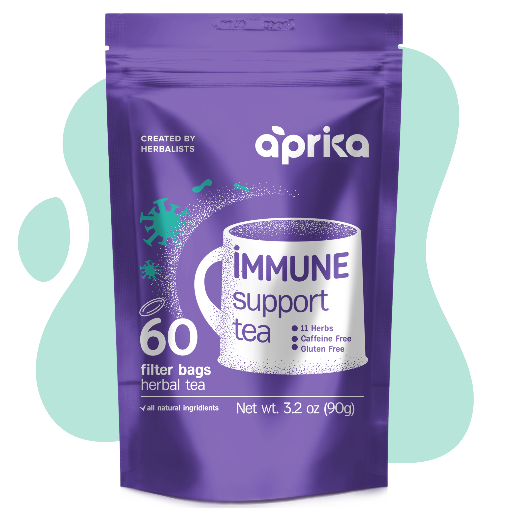 Aprika Life Immune System Support Herbal Tea, 60 Bags