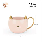 Pinky Up Chloe Pink Cat Mug featuring a cute pink cat design, perfect for coffee or tea