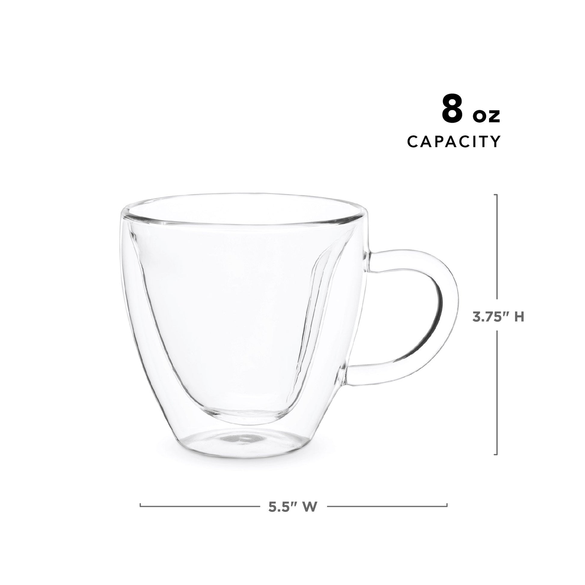 Pinky Up Kendall Heart Double Walled Glass Tea Mug