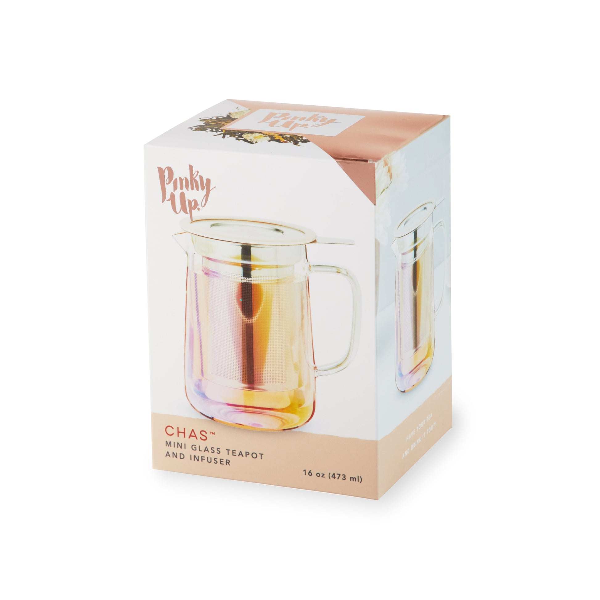 Pinky Up Chas Mini Glass Teapot & Infuser