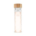 Pinky Up Blair: Marrakesh Glass Travel Infuser Mug, a double-walled 16 oz. mug with a detachable strainer for loose-leaf tea.