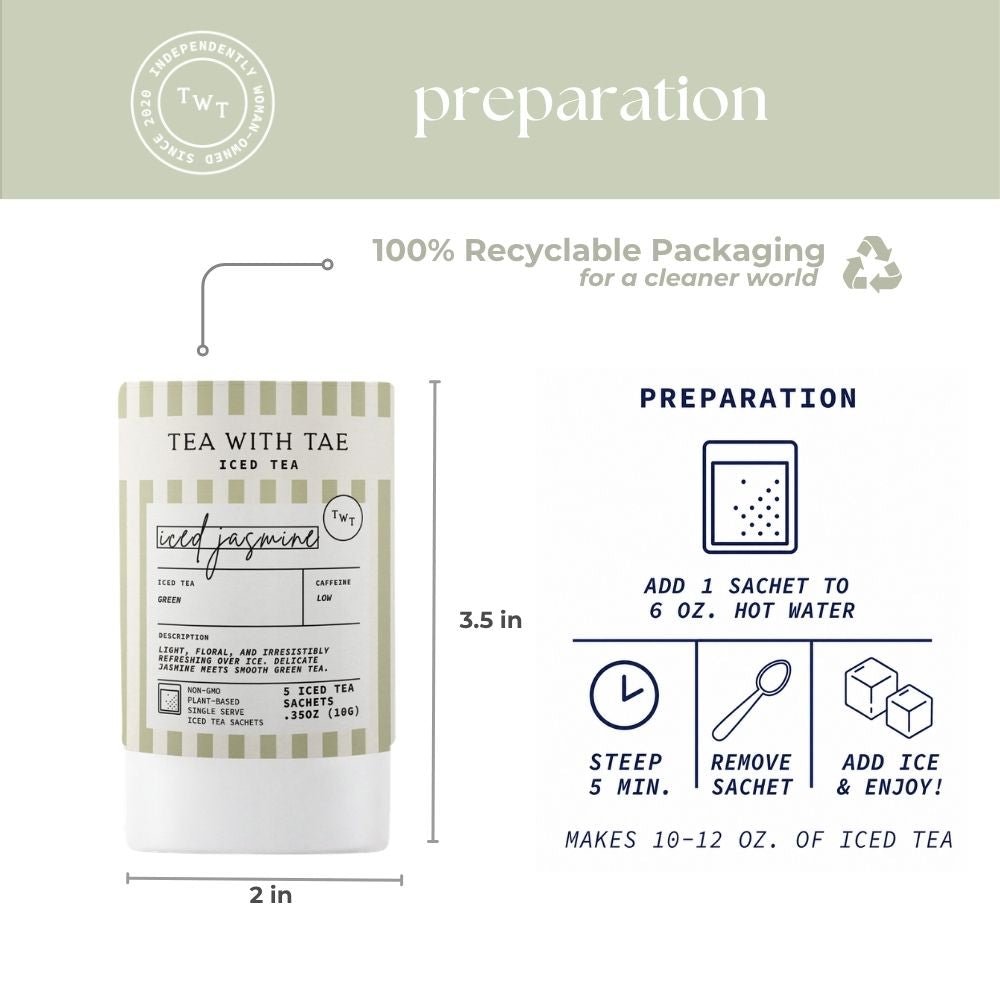 Tea with Tae Jasmine Green Iced Mini Tea Tube (5 iced sachets)
