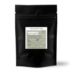 Tea with Tae Jasmine Green Tea 5ct. Pouch, featuring 5 biodegradable pyramid sachets of jasmine-infused green tea.