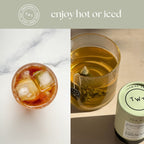 Tea with Tae Jasmine Green Tea Mini Tea Tube (5 tea bags) displayed in a clear tube, showcasing the tea bags inside.