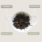 Tea with Tae Jasmine Green Tea Mini Tea Tube (5 tea bags) by Tea with Tae, featuring a clear tube with tea bags visible inside.