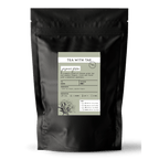 Tea with Tae Jasmine Green Tea Pouch displayed in a clear package showcasing loose green tea with jasmine flavor.