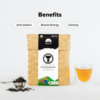 Himalayan Sunrise (Kanchanjangha Noir) premium black tea by Nepal Tea in a package, featuring dark, rich tea leaves.