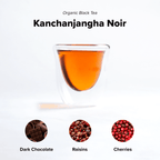 Himalayan Sunrise (Kanchanjangha Noir) premium black tea by Nepal Tea in a package, showcasing its rich color and texture.