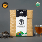 Himalayan Sunrise (Kanchanjangha Noir) premium black tea leaves from Nepal Tea, displayed in a clear packaging.
