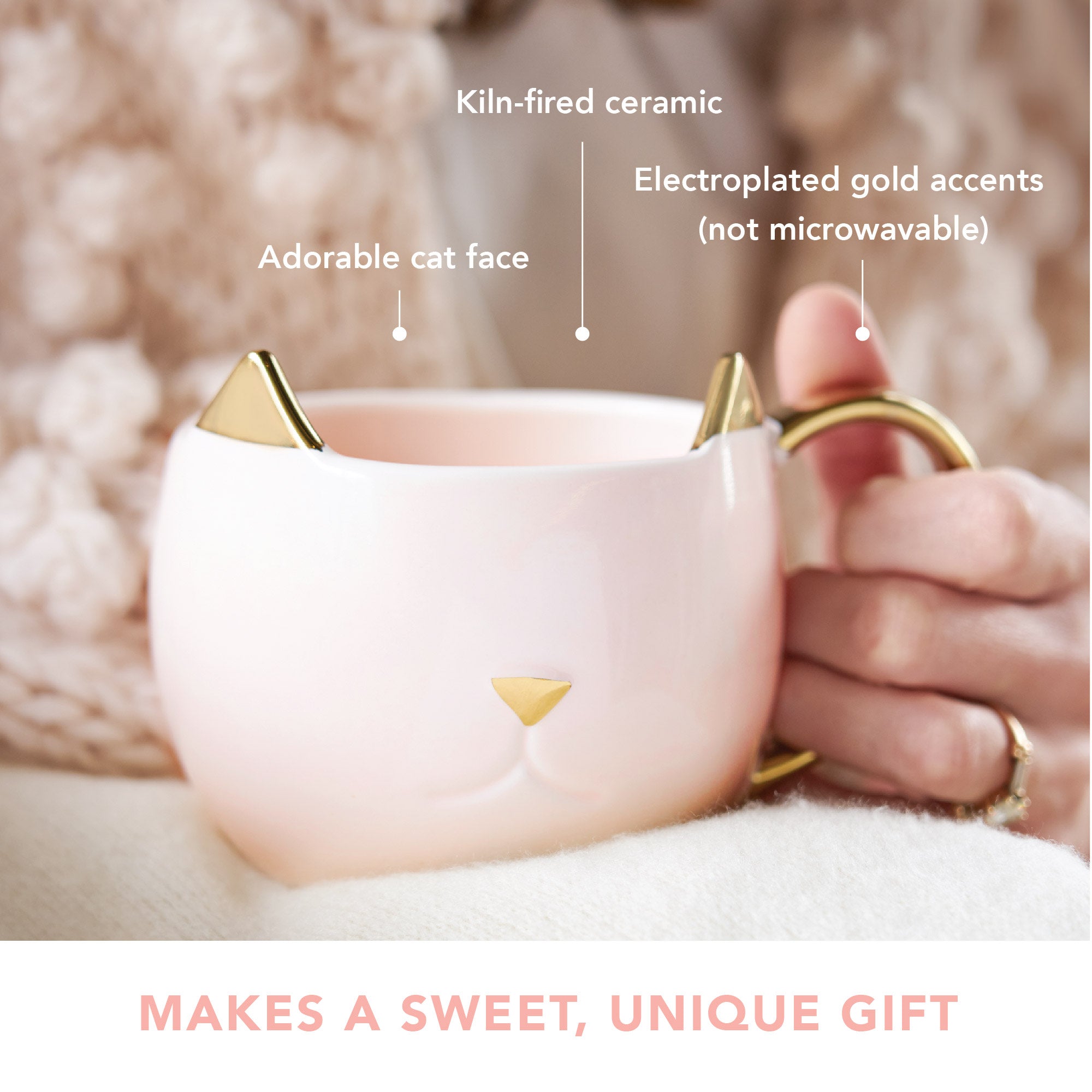 Pinky Up Chloe Pink Cat Mug