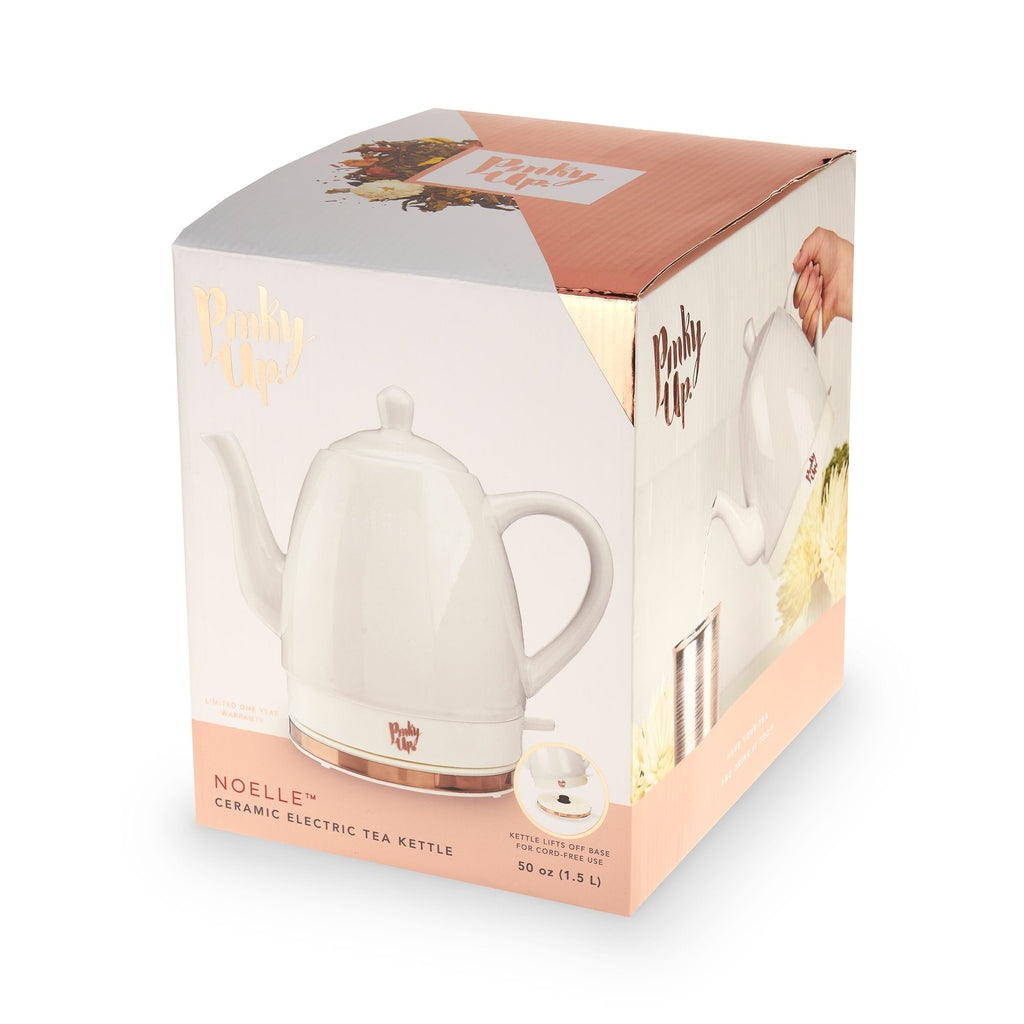 Pinky Up Noelle Ceramic Electric Tea Kettle in Grey