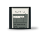 Tea with Tae Lavender Earl Grey Tea Tin Gift (20 tea sachets) featuring a floral design, eco-friendly sachets, and compact size.