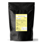 Tea with Tae Lemon Ginger Pouch featuring a lemon ginger blend, packaged in a clear pouch by Tea with Tae.