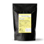 Tea with Tae Lemon Ginger Pouch, a yellow and green tea pouch featuring lemon and ginger flavors, by Tea with Tae.