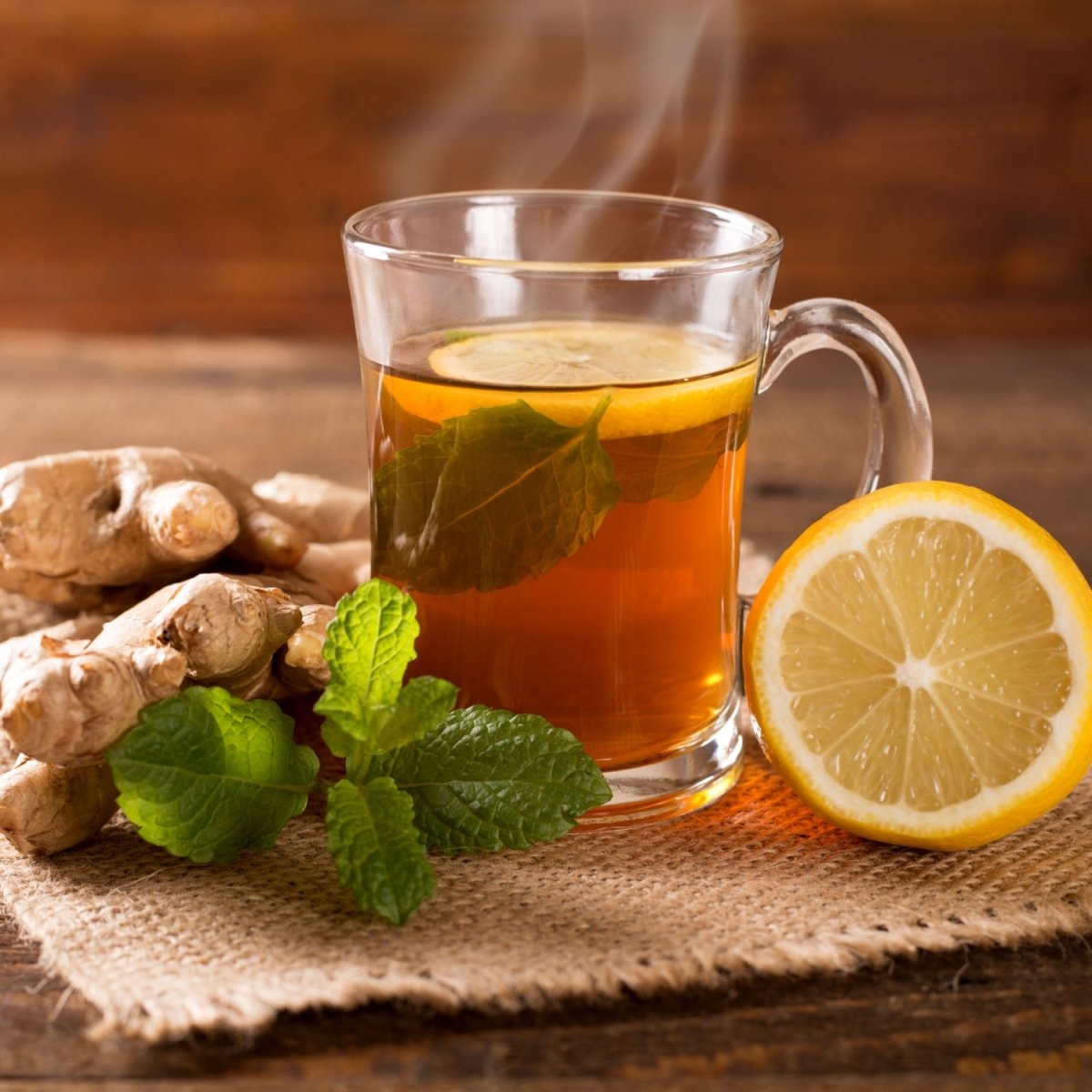 Tea with Tae Lemon Ginger Pouch featuring a clear view of the packaging with lemon and ginger imagery.
