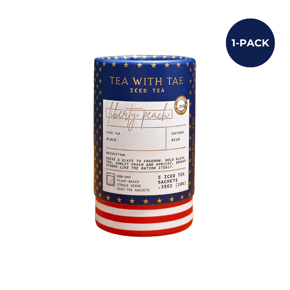 Tea with Tae Liberty Peach Iced Mini Tea Tube (5 iced sachets) Black Tea