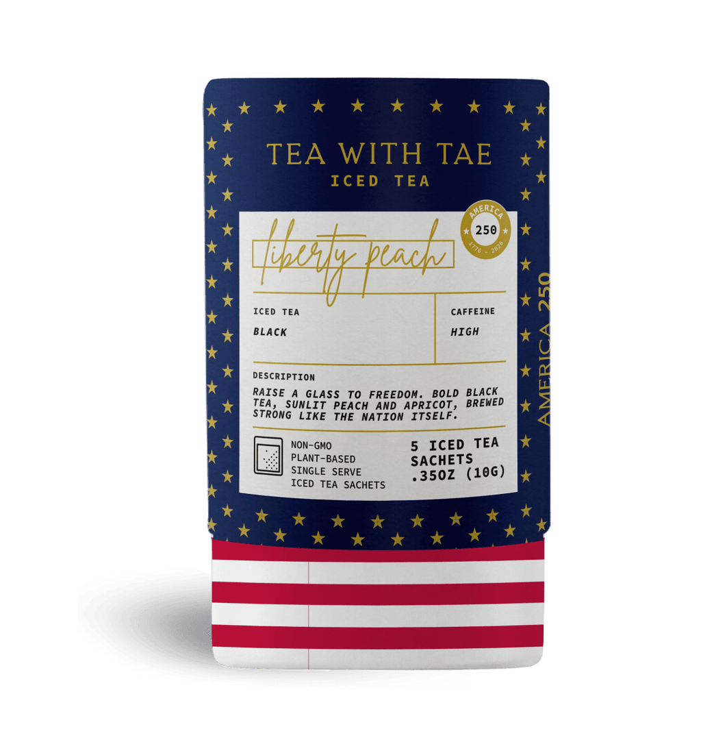 Tea with Tae Liberty Peach Iced Mini Tea Tube (5 iced sachets) Black Tea