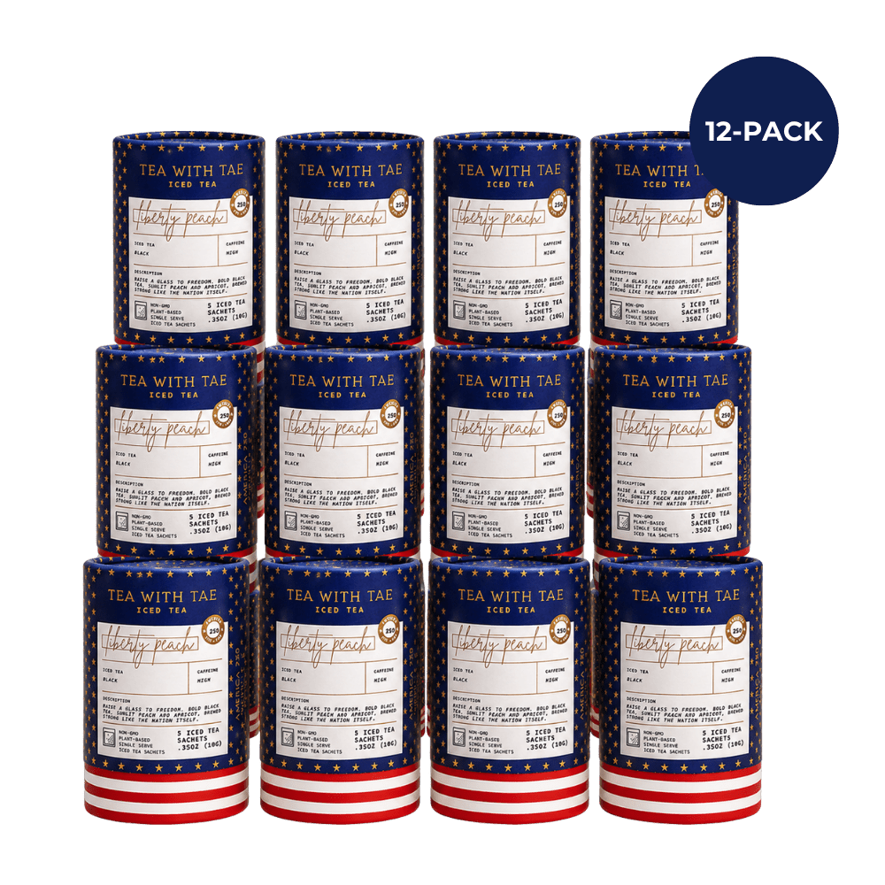 Tea with Tae Liberty Peach Iced Mini Tea Tube (5 iced sachets) Black Tea