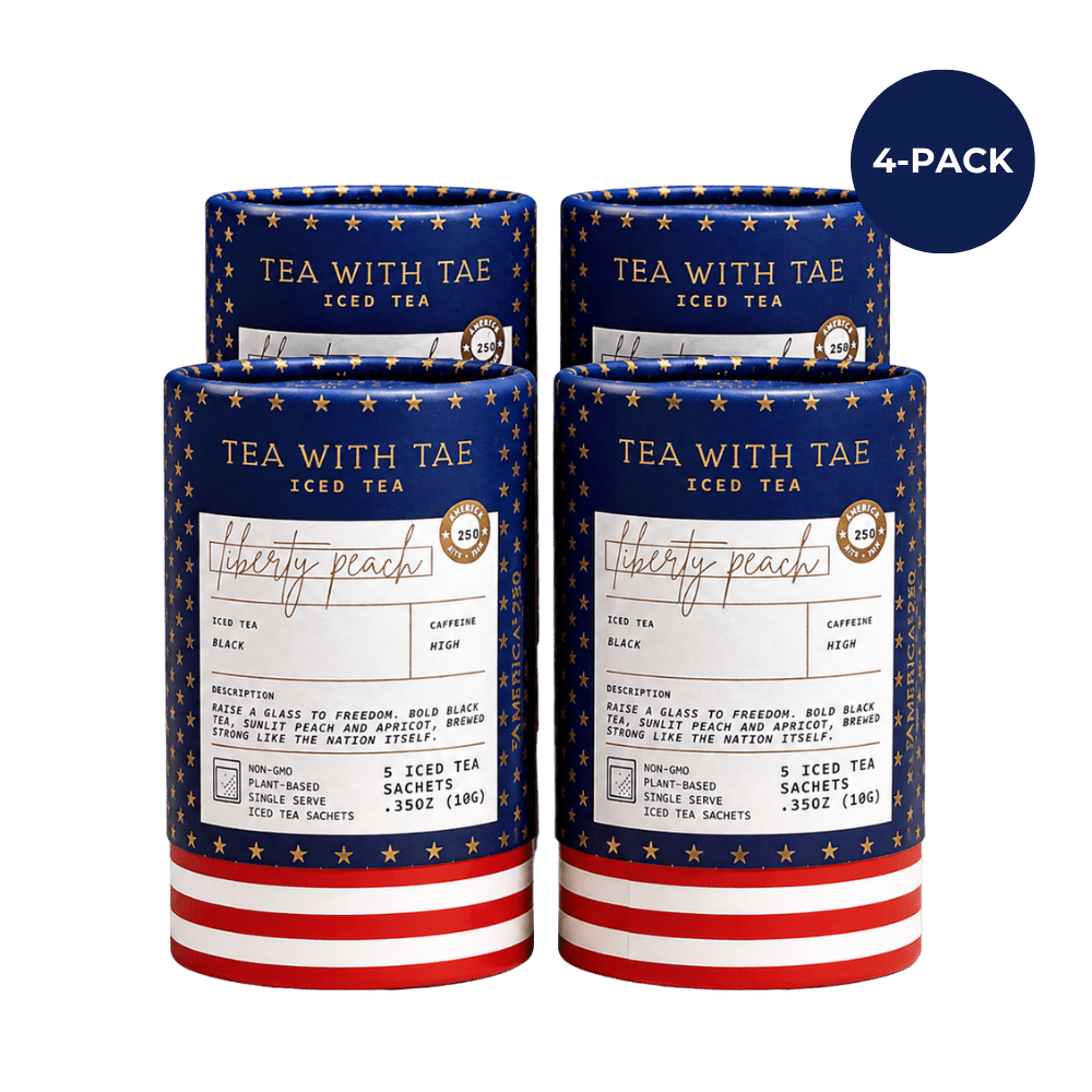 Tea with Tae Liberty Peach Iced Mini Tea Tube (5 iced sachets) Black Tea