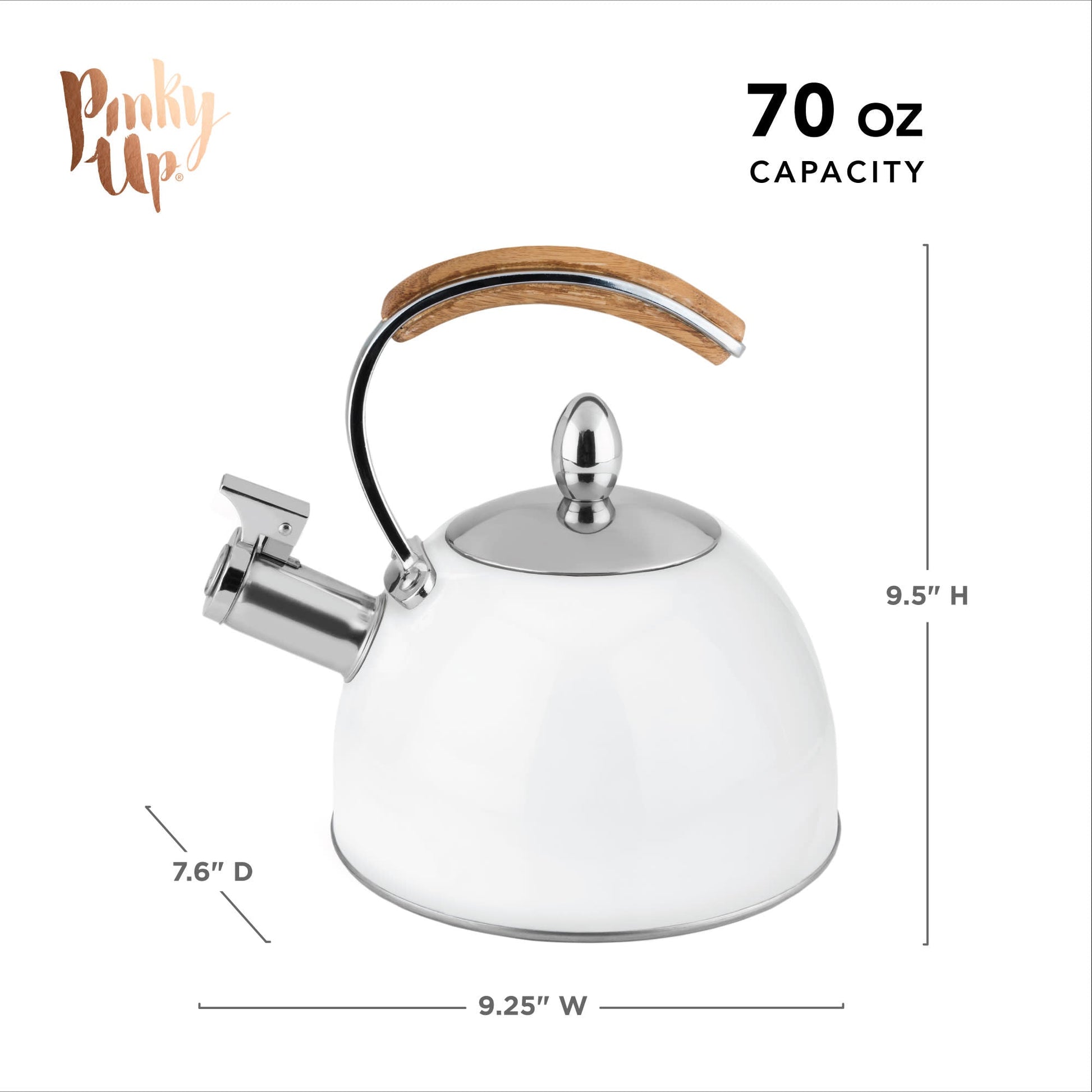 Pinky Up Presley White Tea Kettle