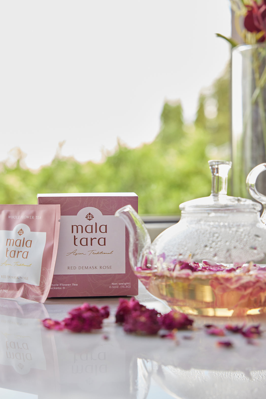 Mala Tara Red Damask Rose Whole Flower Tea Box Herbal Tea