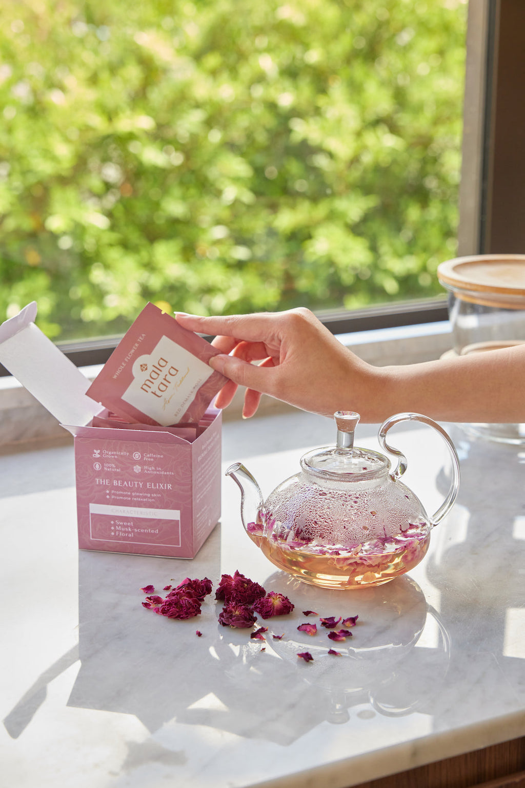 Mala Tara Red Damask Rose Whole Flower Tea Box Herbal Tea