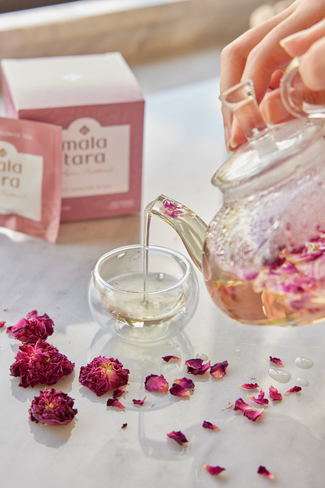 Mala Tara Red Damask Rose Whole Flower Tea Box Herbal Tea