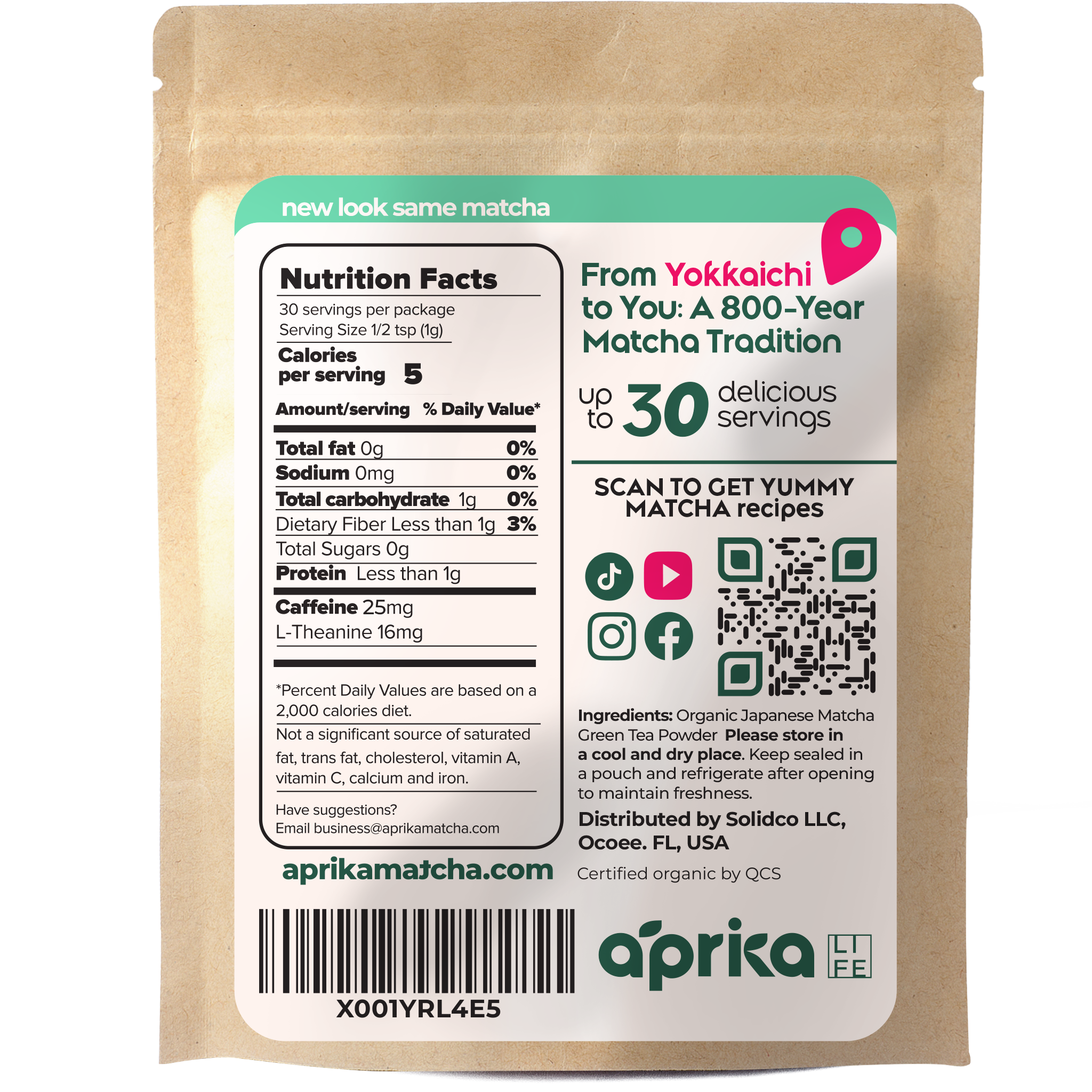 Aprika Life Organic Japanese Matcha Green Tea Powder