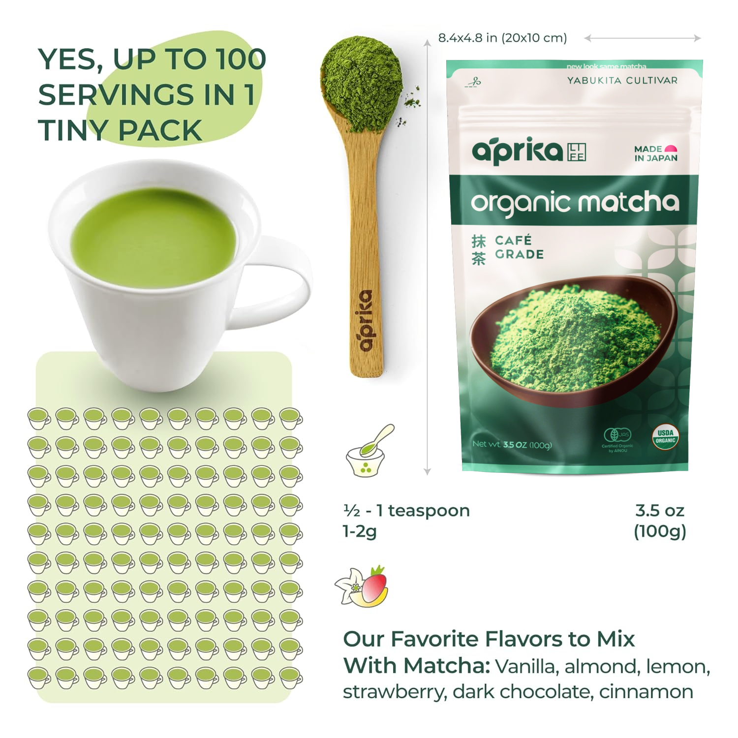 Aprika Life Organic Japanese Matcha Green Tea Powder