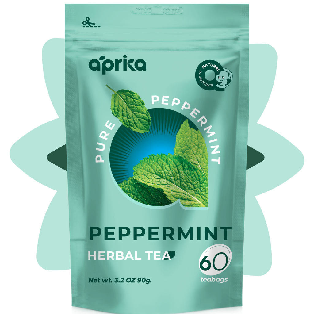 Aprika Life 100% Pure Peppermint Herbal Tea, 60 Bags