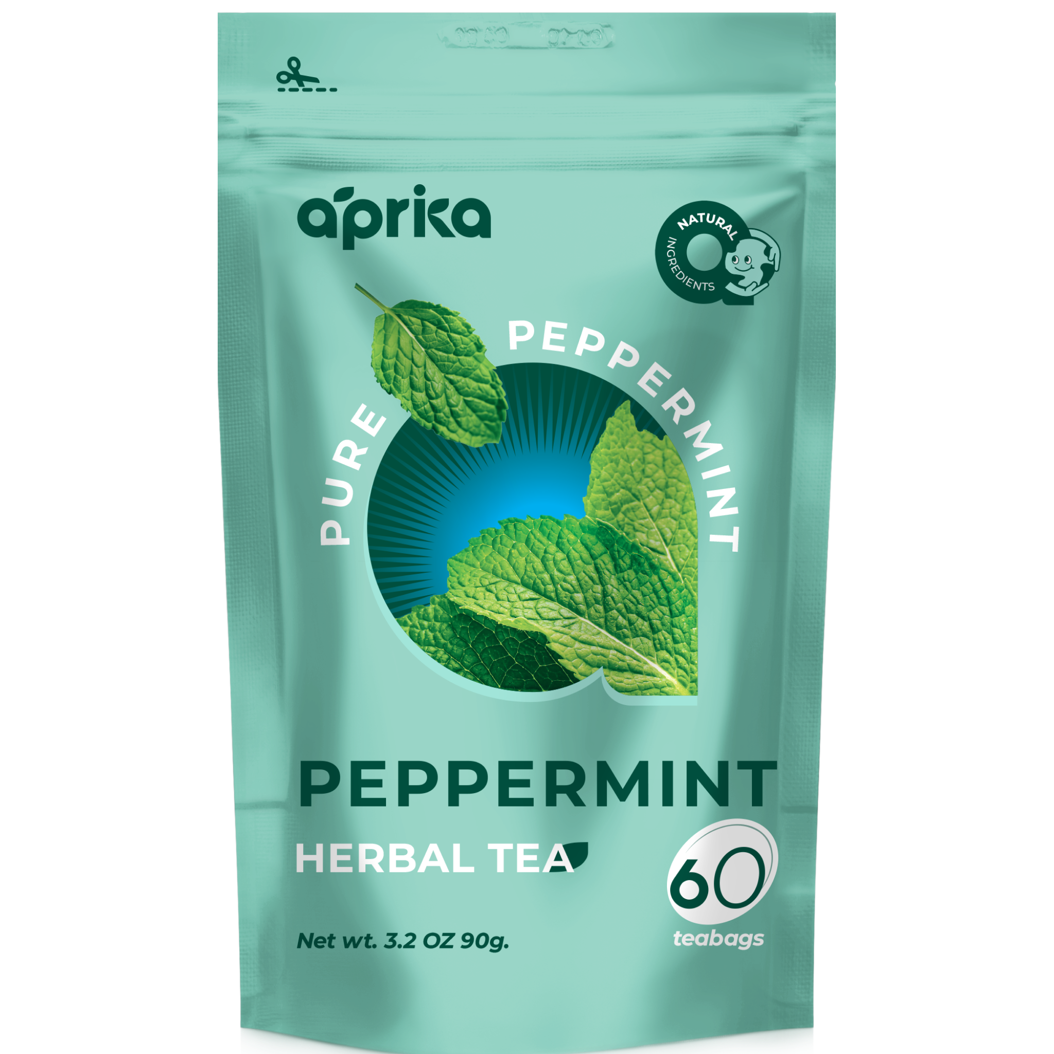 Aprika Life 100% Pure Peppermint Herbal Tea, 60 Bags