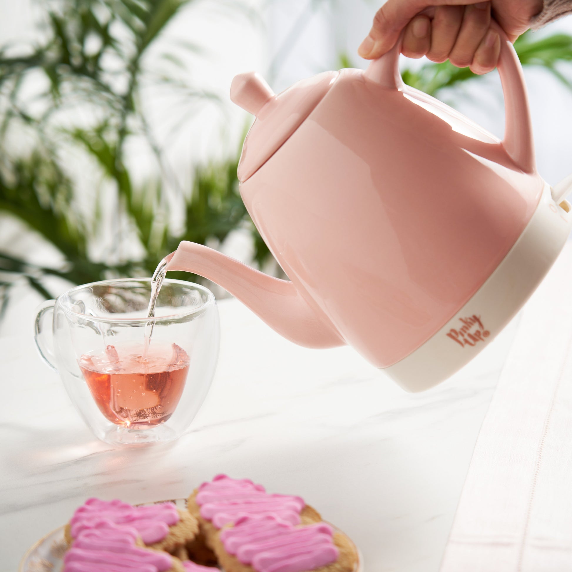 Pinky Up Noelle™ Pink Ceramic Electric Tea Kettle