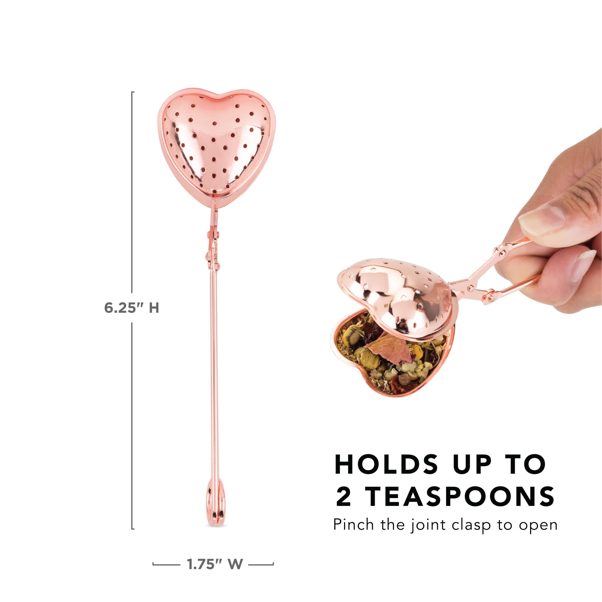 Pinky Up Rose Gold Heart Tea Infuser