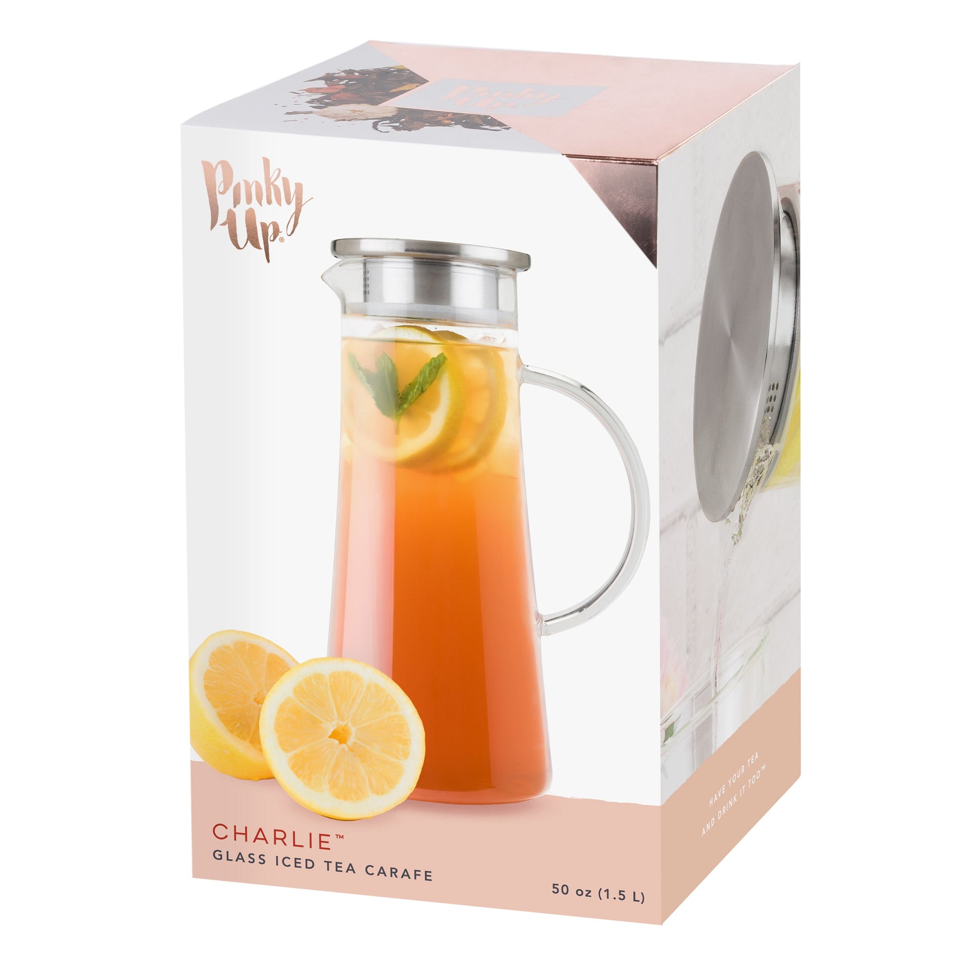 Pinky Up Charlie Glass Iced Tea Carafe