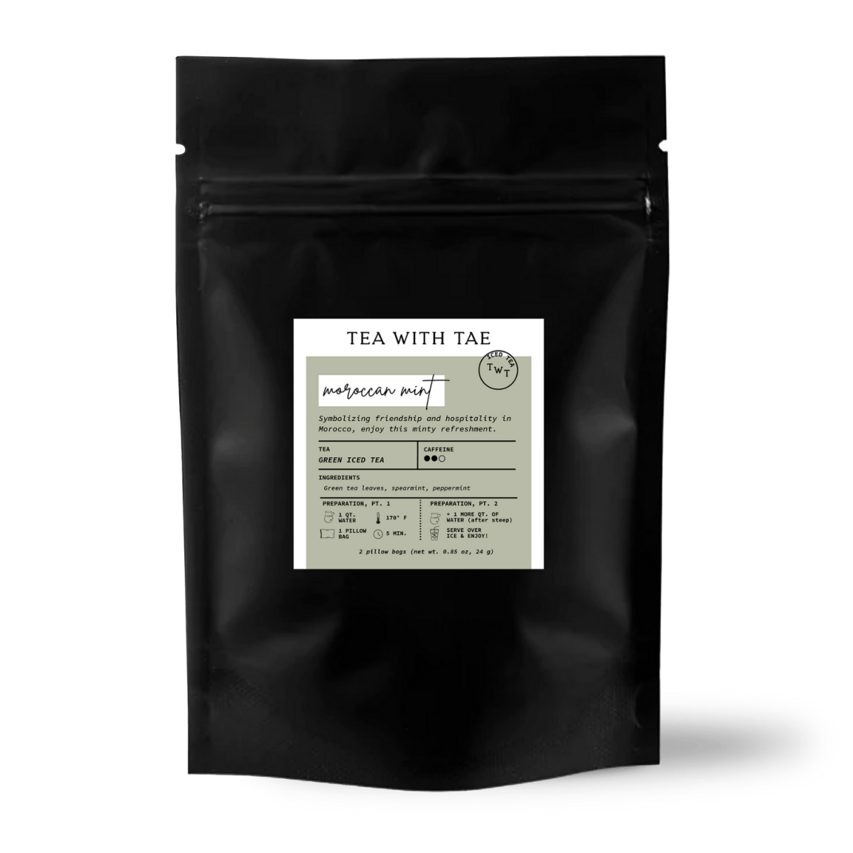Tea with Tae Moroccan Mint Iced Green Sampler Pouch (2 Pillow Bags)