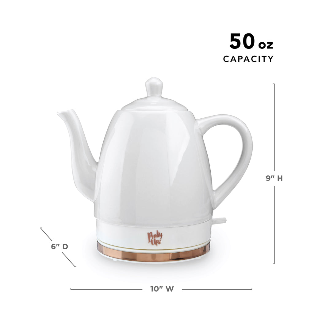 Pinky Up Noelle Ceramic Electric Tea Kettle in Grey