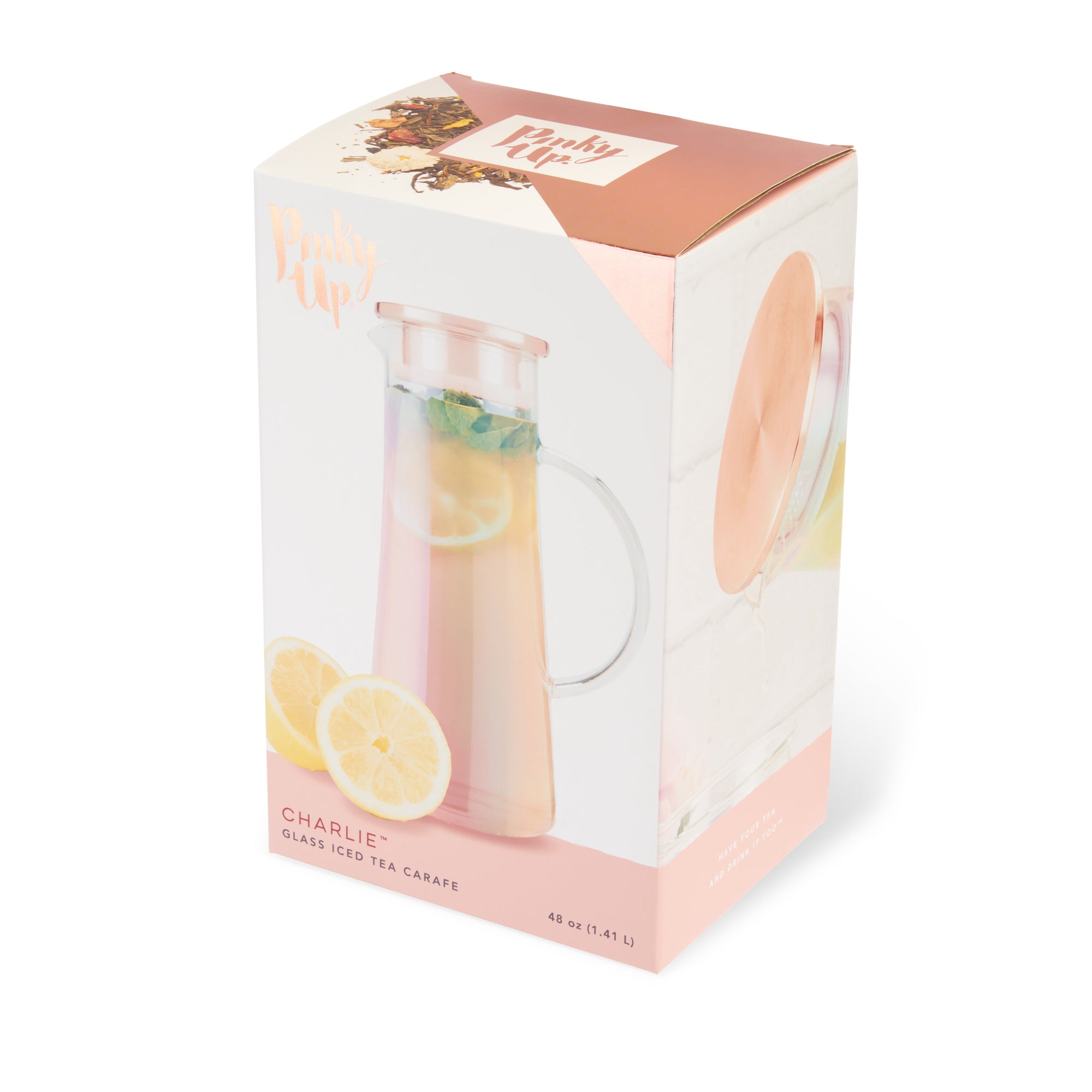 Pinky Up Charlie Iridescent Glass Iced Tea Carafe