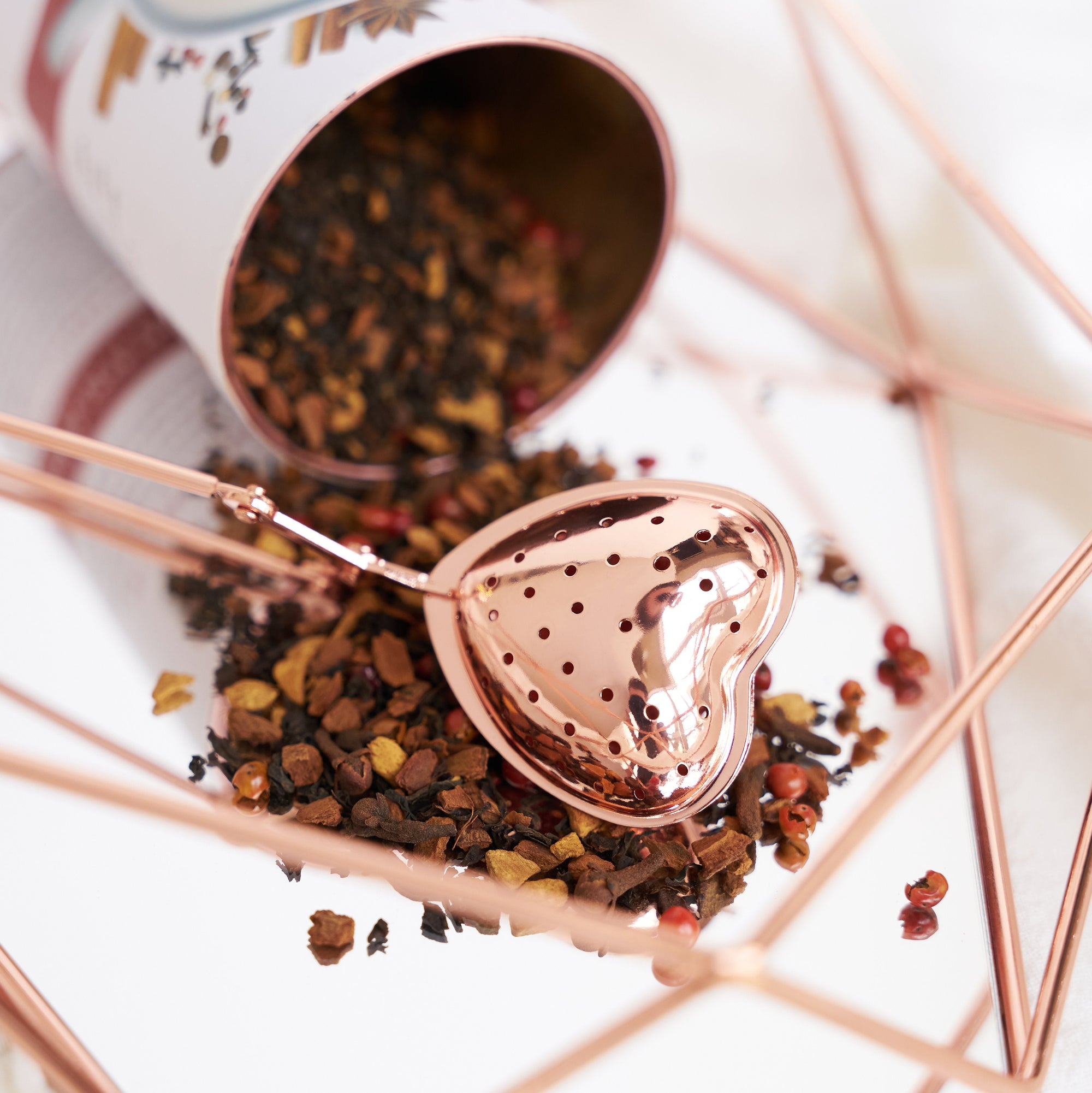Pinky Up Rose Gold Heart Tea Infuser