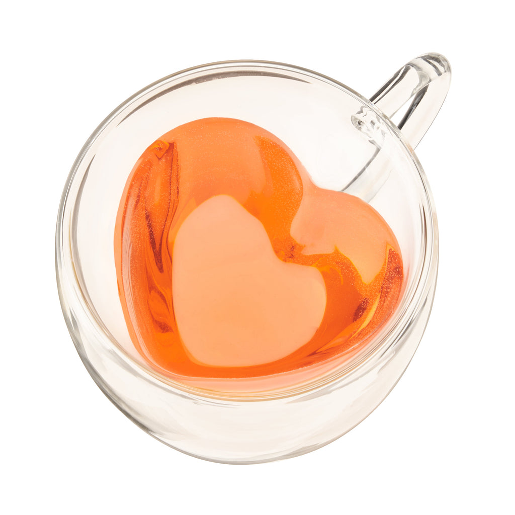 Pinky Up Kendall Heart Double Walled Glass Tea Mug