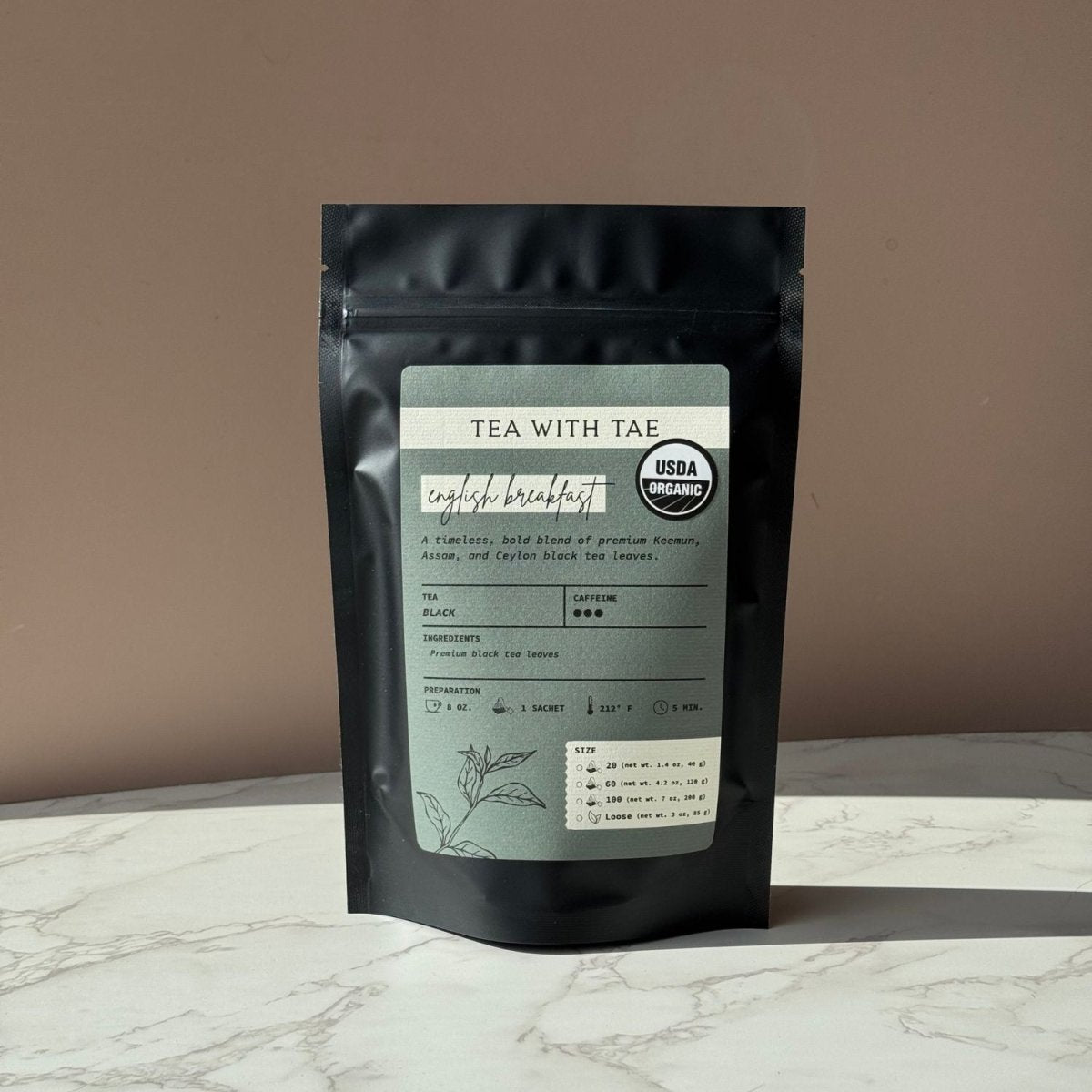 Tea with Tae Organic English Breakfast Pouch Black Tea